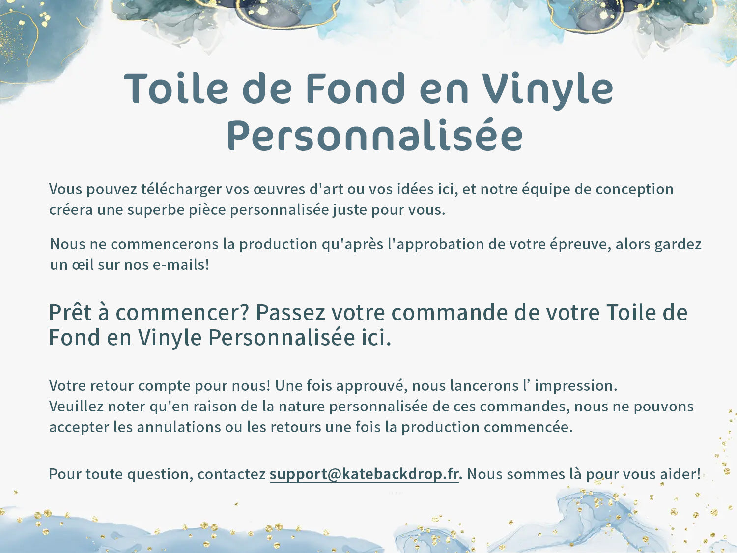 Kate Toile de fond en Vinyle Personnalisée pour la photographie (taille: largeur x hauteur) - Kate Backdrop FR