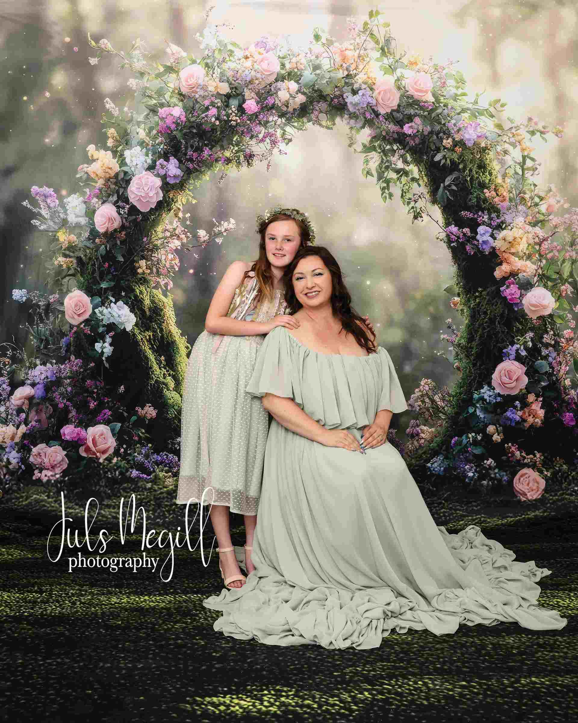 Kate Sweep Mur-à-Sol Fleurs Fée Arche Forêt Toile de fond conçue par Mini MakeBelieve - Kate Backdrop FR