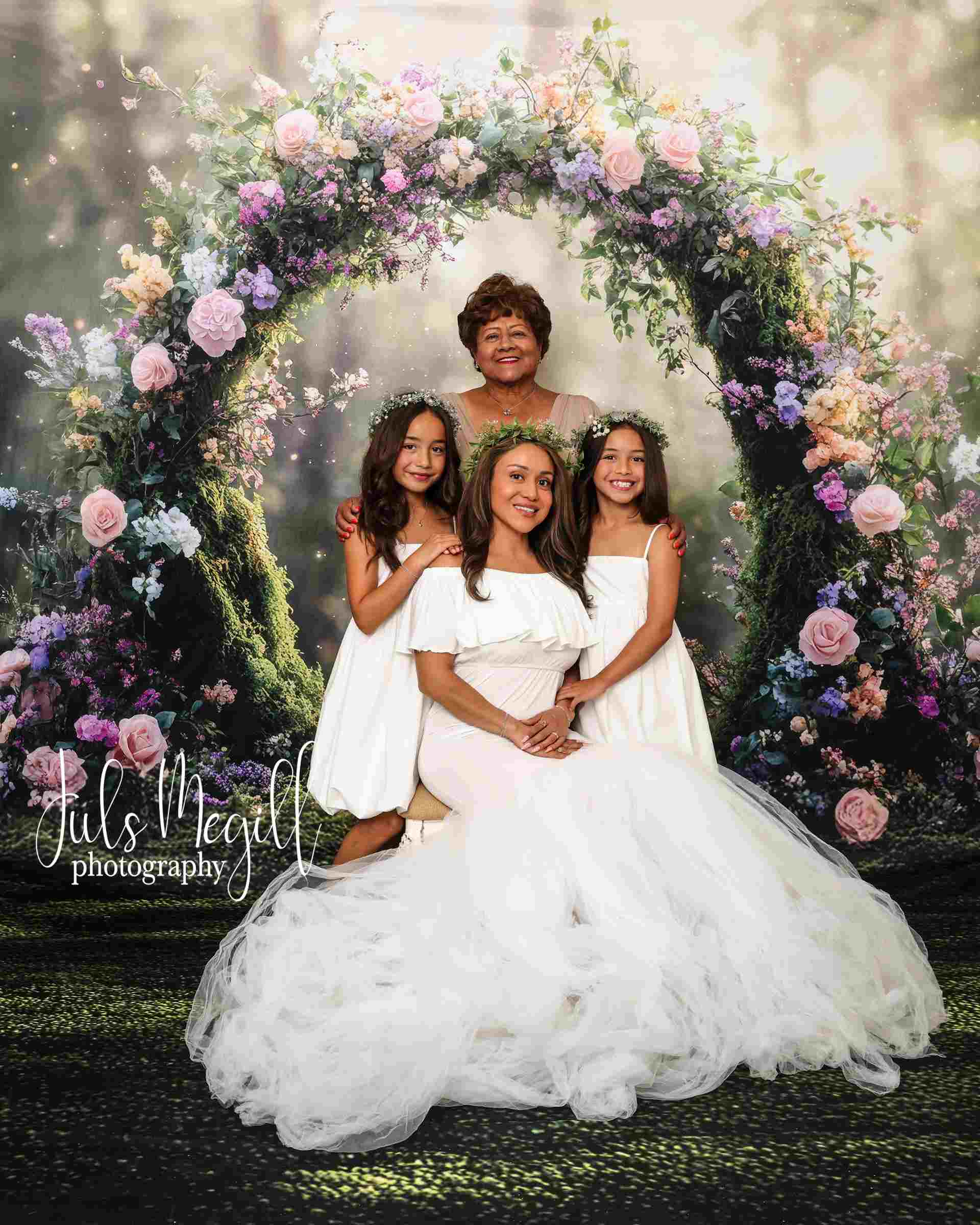 Kate Sweep Mur-à-Sol Fleurs Fée Arche Forêt Toile de fond conçue par Mini MakeBelieve - Kate Backdrop FR