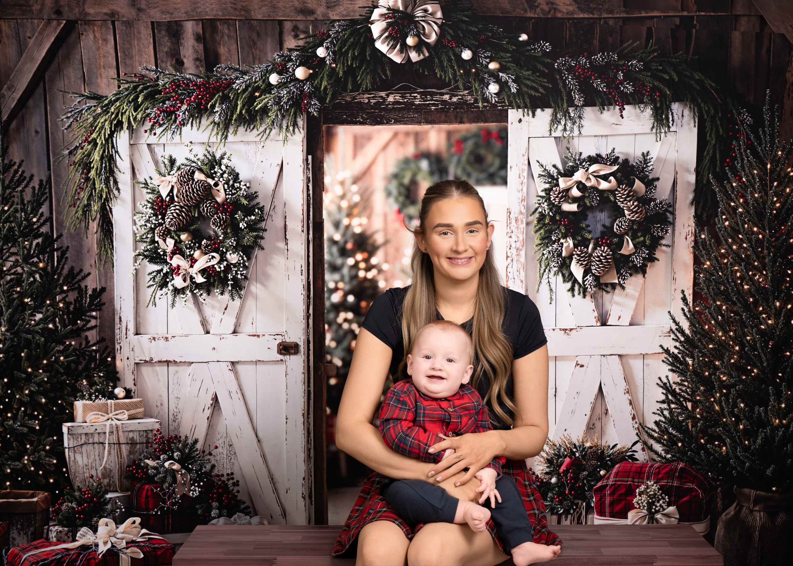 Kate Noël Sapin Cadeaux Porte Lumière Toile de fond conçue par Emetselch