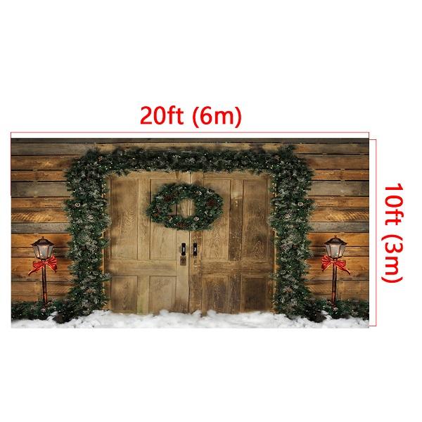 Kate Couronne de Noël Porte Vacances Toile de fond conçue par Arica Kirby - Kate Backdrop FR