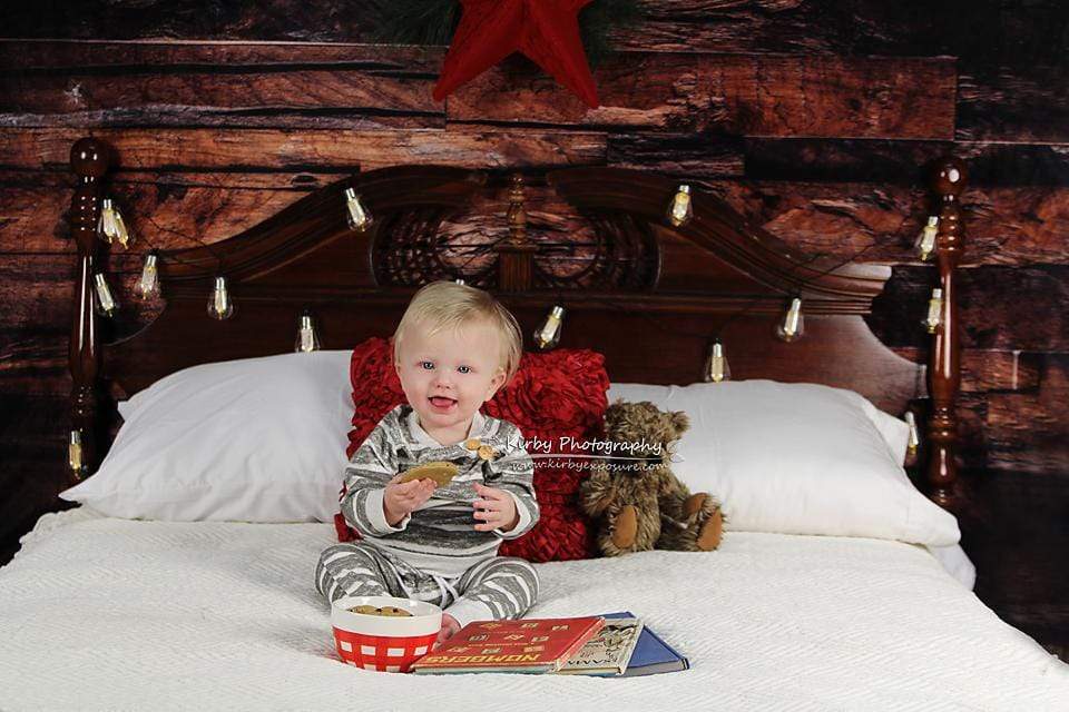 Katebackdrop£ºKate Christmas Wood Wall Headboard Backdrop designed by Arica Kirby