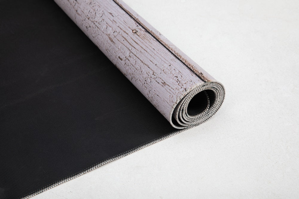 Kate Tapis de sol en caoutchouc Rétro Bois Gris lait - Kate Backdrop FR