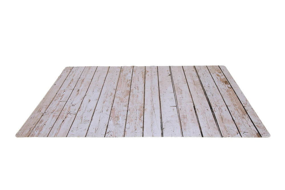 Kate Tapis de sol en caoutchouc Rétro Bois Gris lait - Kate Backdrop FR