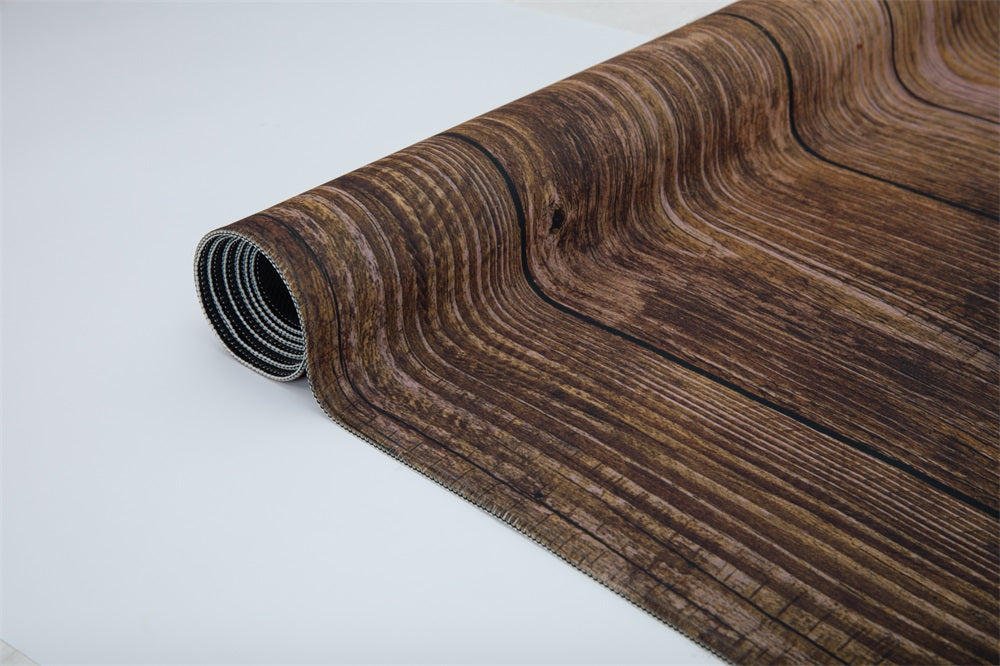 Kate Tapis de sol en caoutchouc Imprimé par ordinateur Bois Brun foncé - Kate Backdrop FR