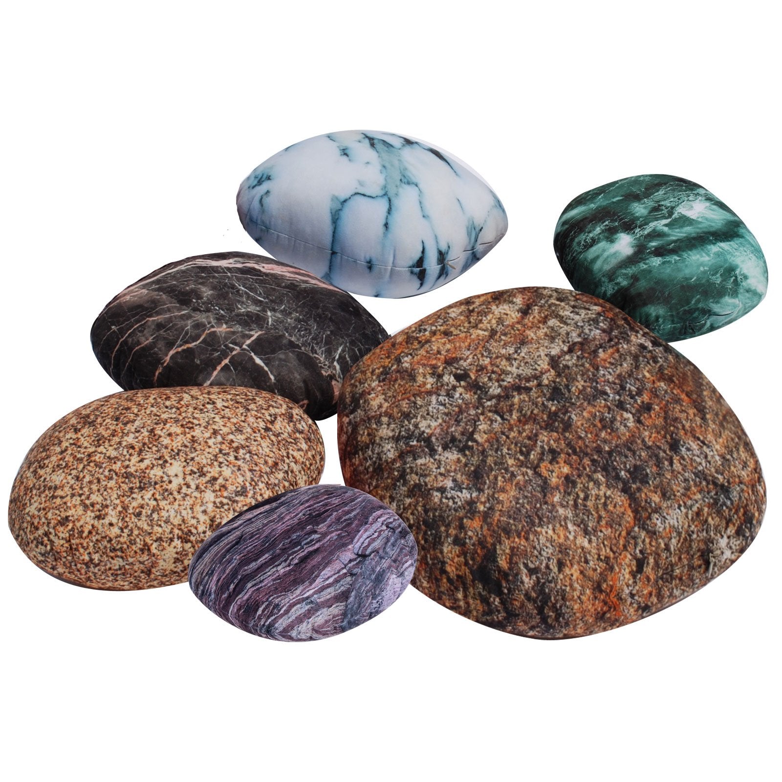 Ensemble de 6 pièces accessoires de photo de couverture d'oreiller ronde de pierres colorées