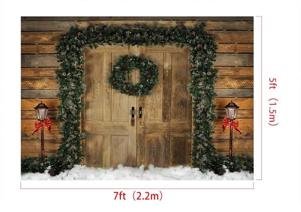 Kate Couronne de Noël Porte Vacances Toile de fond conçue par Arica Kirby - Kate Backdrop FR