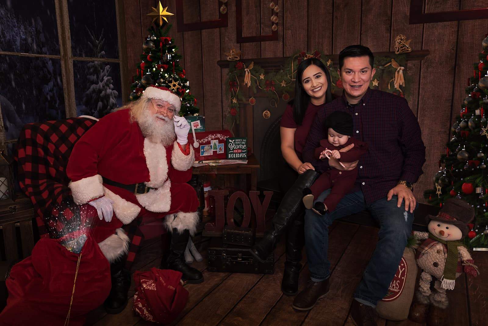 Kate Bois Brun foncé Fenêtre Noël Ensemble de chambre (8pix8pi&10pix8pi&8pix10pi) - Kate Backdrop FR