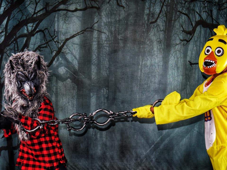 Kate Forêt de nuit effrayante d'Halloween Toile de fond conçue par Arica Kirby - Kate Backdrop FR