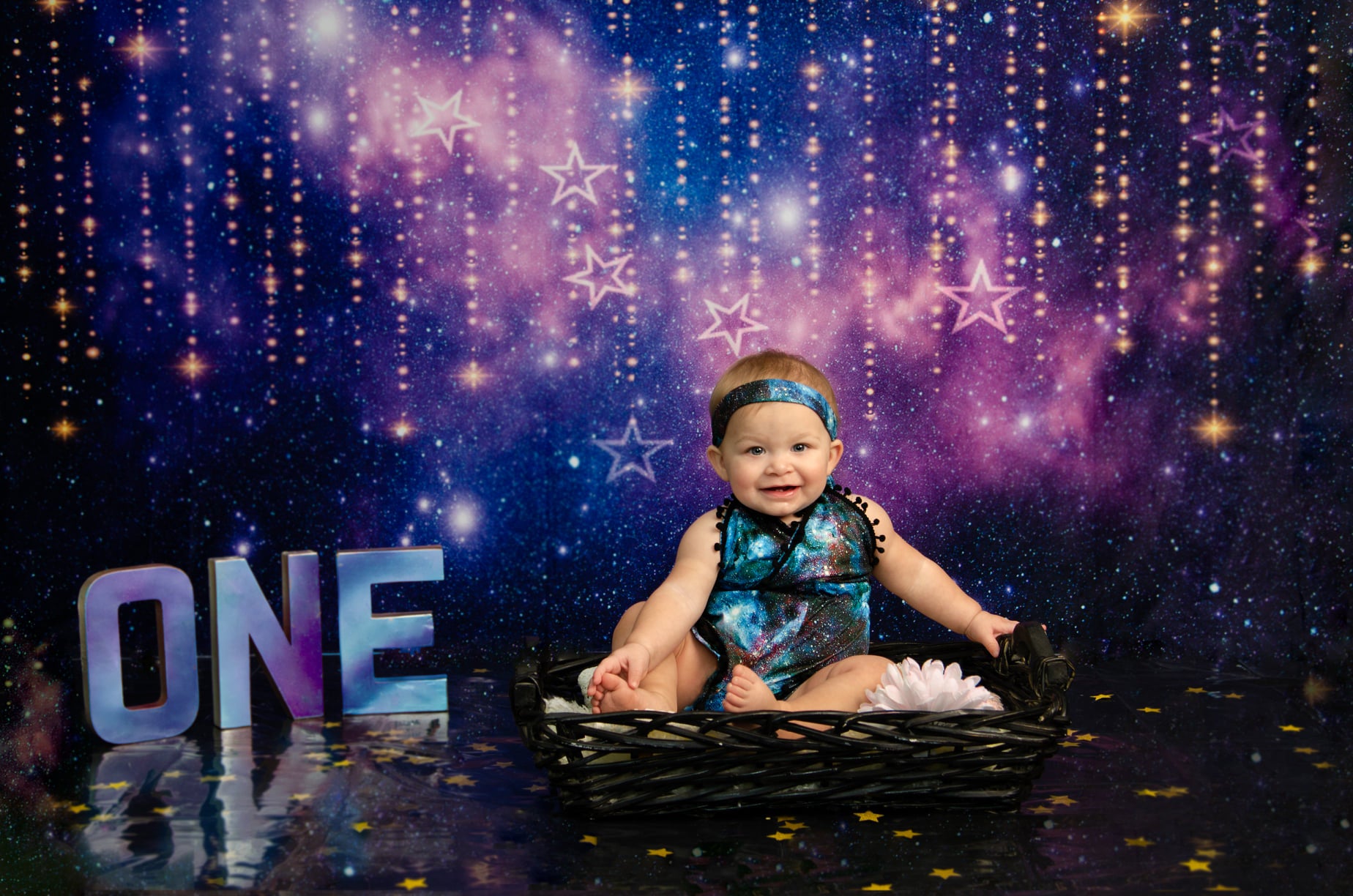 Kate Nuit Rêves Nuage Bébé Étoiles scintillantes Toile de fond pour la photographie - Kate Backdrop FR