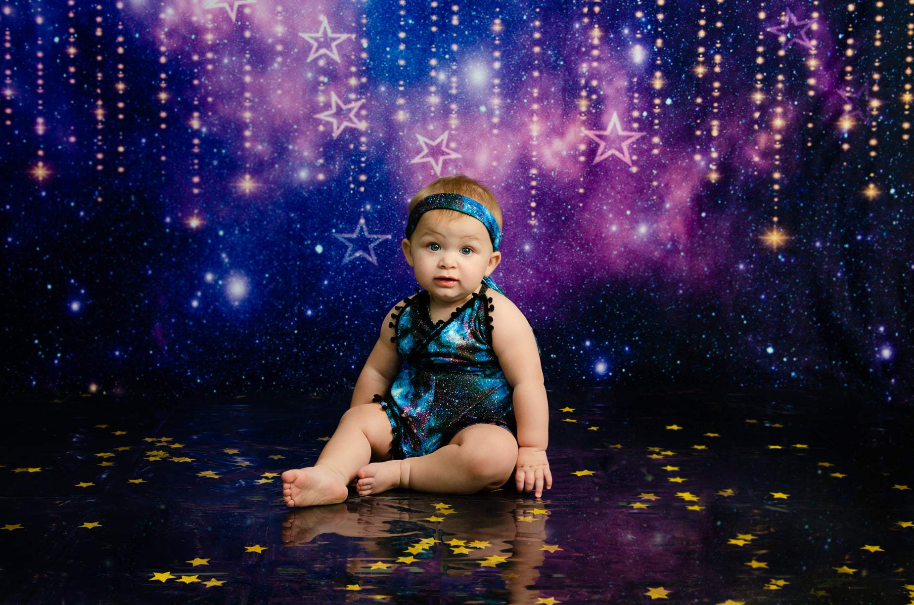 Kate Nuit Rêves Nuage Bébé Étoiles scintillantes Toile de fond pour la photographie - Kate Backdrop FR