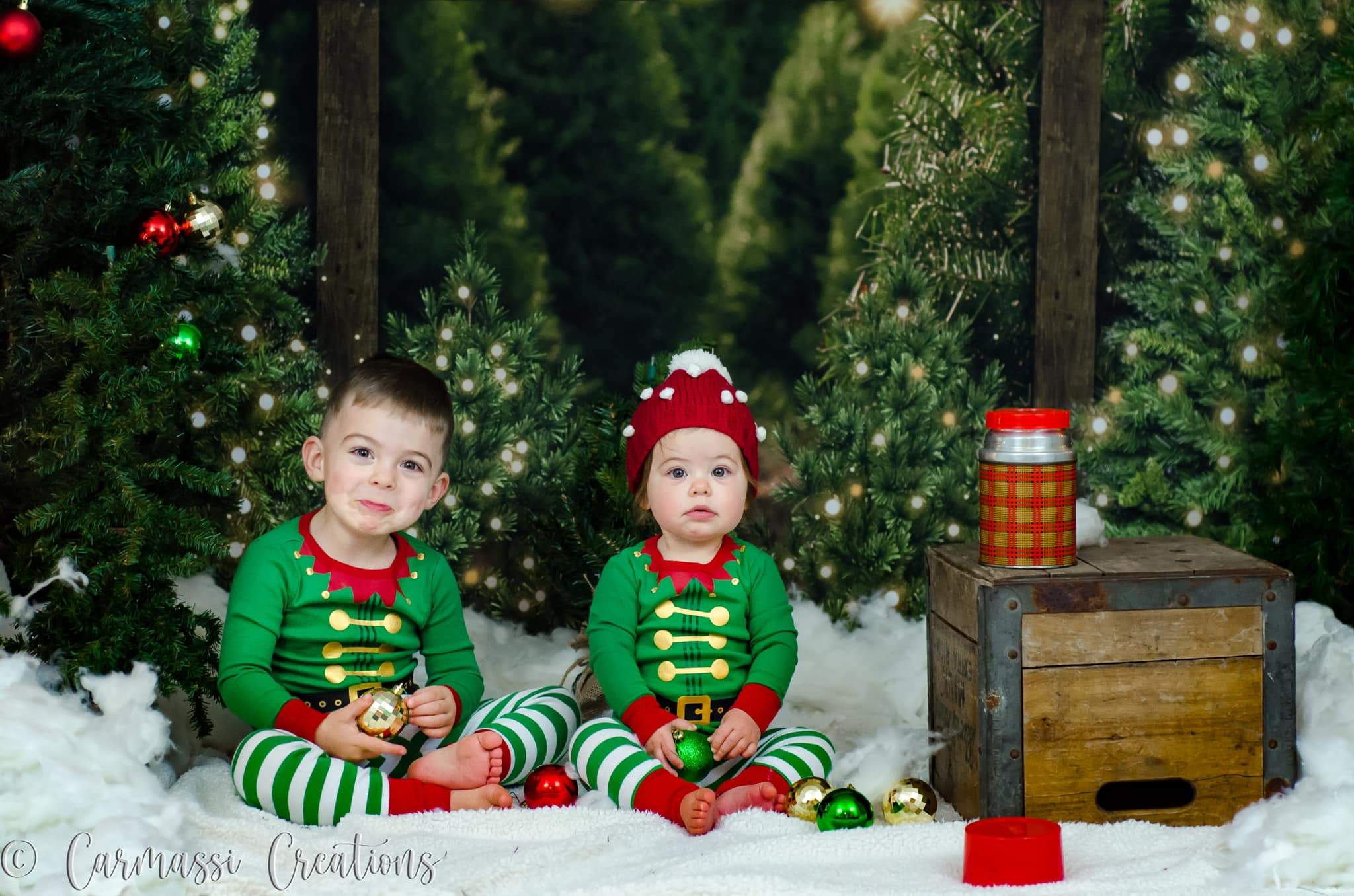 Kate Sapin de Noël Arbres Vert Toile de fond pour la photographie - Kate Backdrop FR