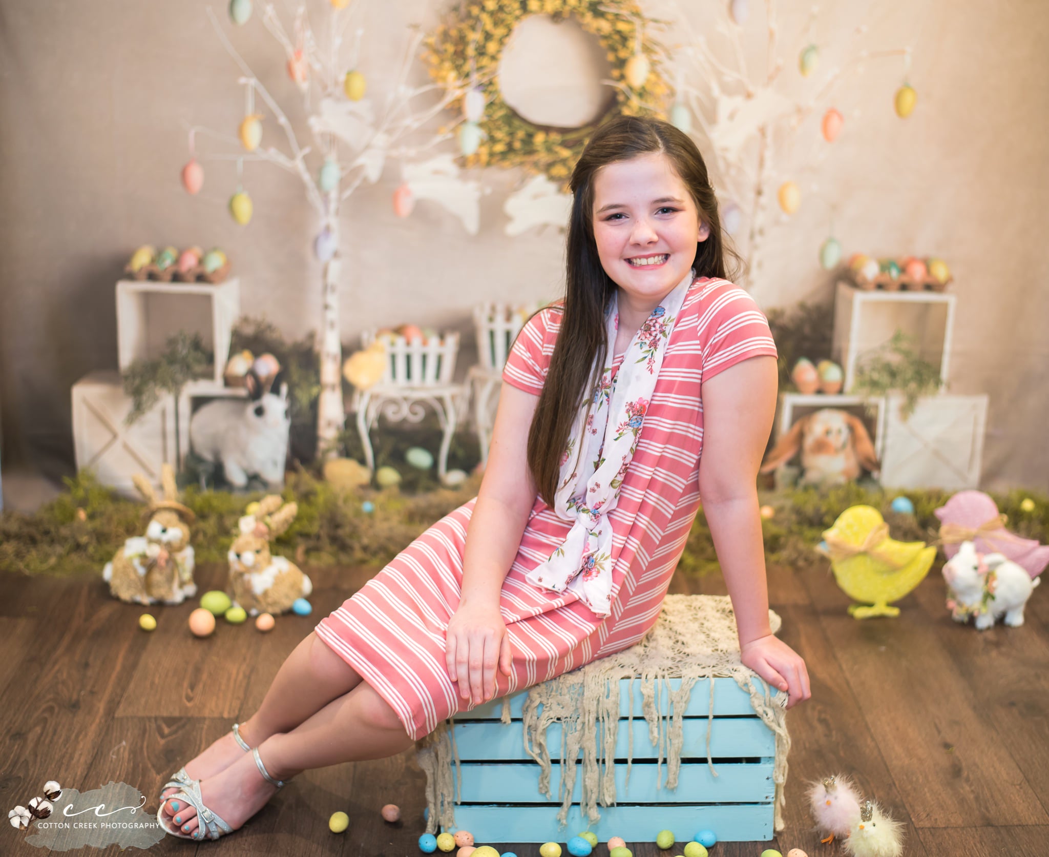 Kate Décor Arbres Lapins Oeufs Pâques Toile de fond conçu par Mandy Ringe - Kate Backdrop FR