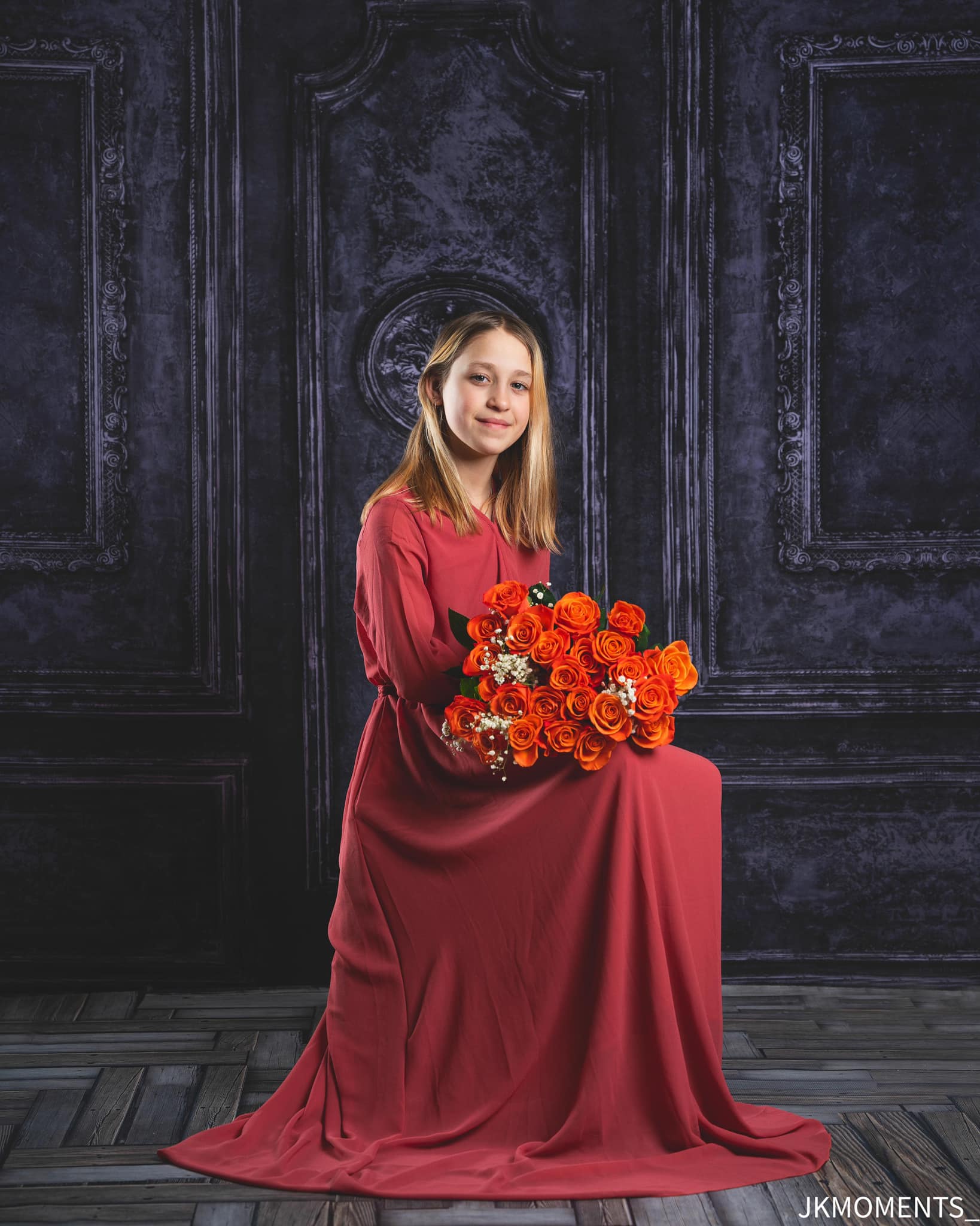 Kate Bleu foncé Vintage Mur Boudoir Mariage Toile de fond conçu par Chain Photographie - Kate Backdrop FR