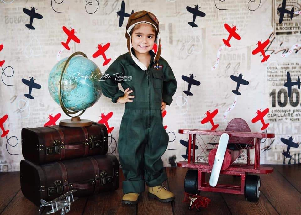 Katebackdrop£ºKate Retro Planes Valentines Backdrop for Photography designed by Jerry_Sina