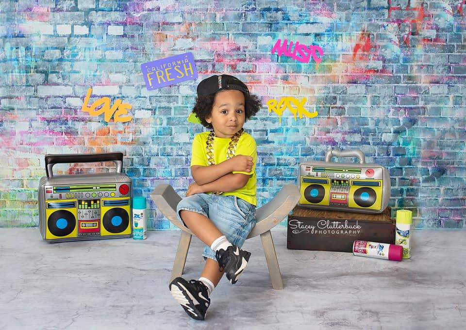 Kate Mur de briques Décors Graffiti Photographie Peinture colorée Toile de fond - Kate Backdrop FR