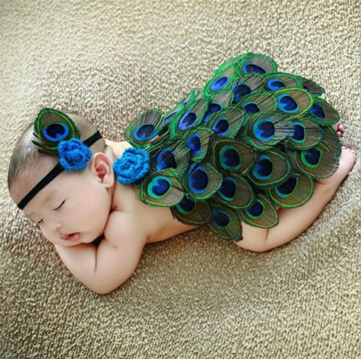 Studio Props Baby Outfit Peacock Newborn Photo Props