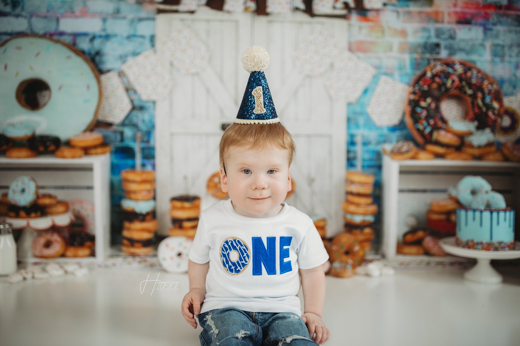 Kate Donut Brun Bannière Enfant Mur de briques Toile de fond pour la photographie - Kate Backdrop FR