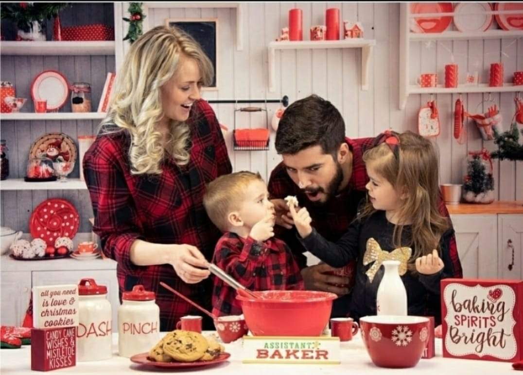 Kate Mur blanc Cuisine Noël Toile de fond pour la photographie - Kate Backdrop FR