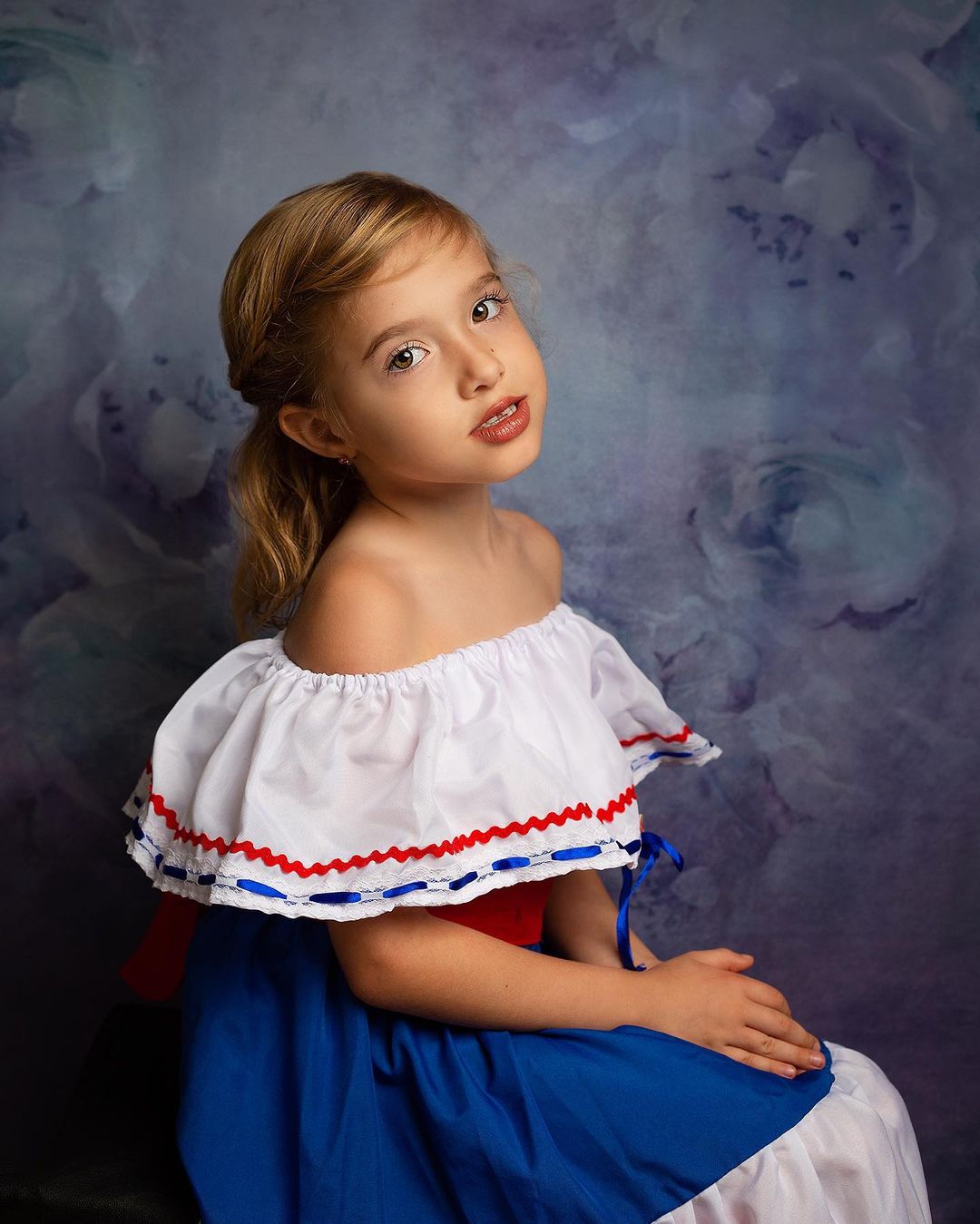 Kate Printemps Fleurs Abstrait Bleu Violet Portrait Toile de fond pour la photographie - Kate Backdrop FR