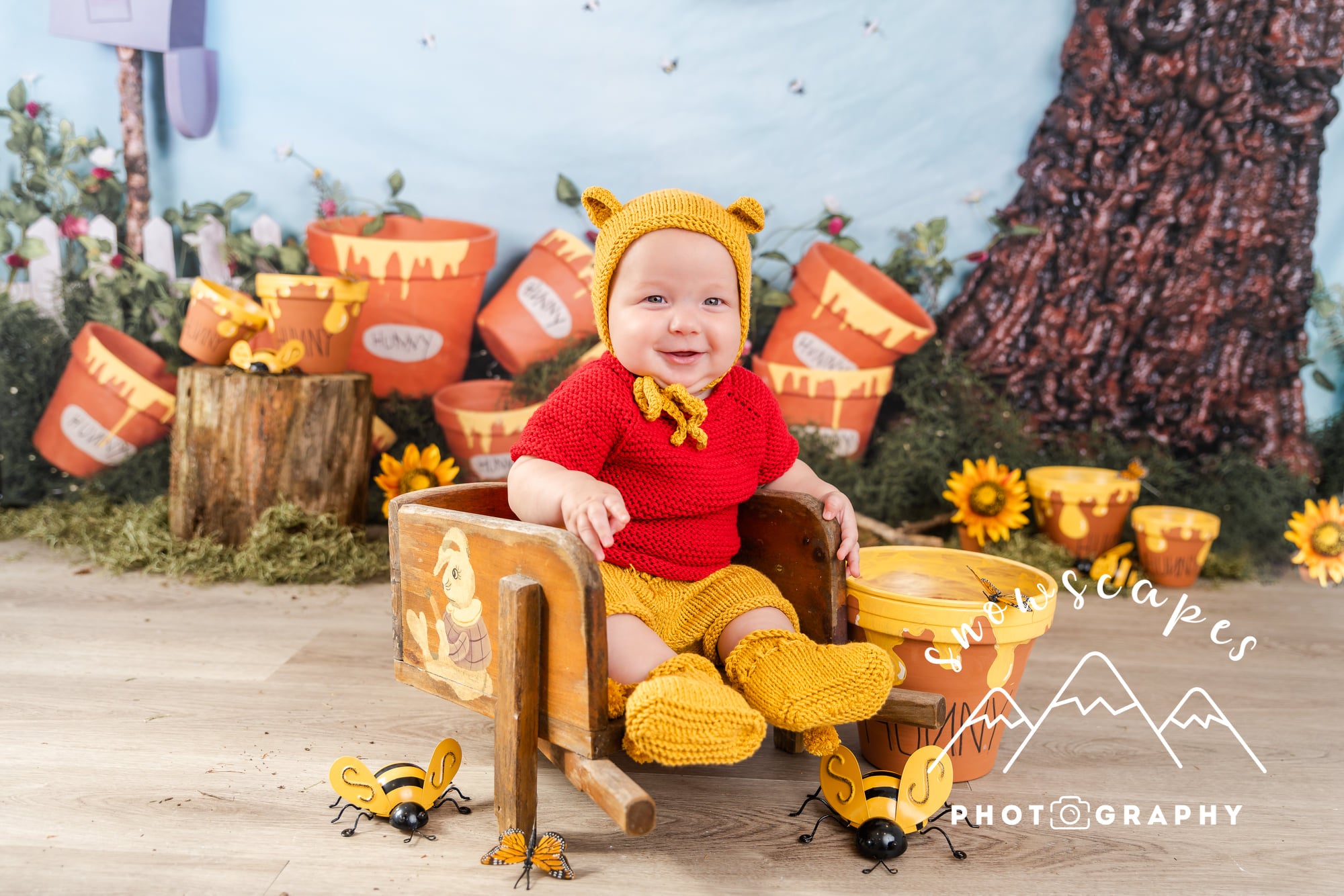 Kate Cake smash Abeilles Miel Arbre Enfant Toile de fond conçue par Arica Kirby - Kate Backdrop FR