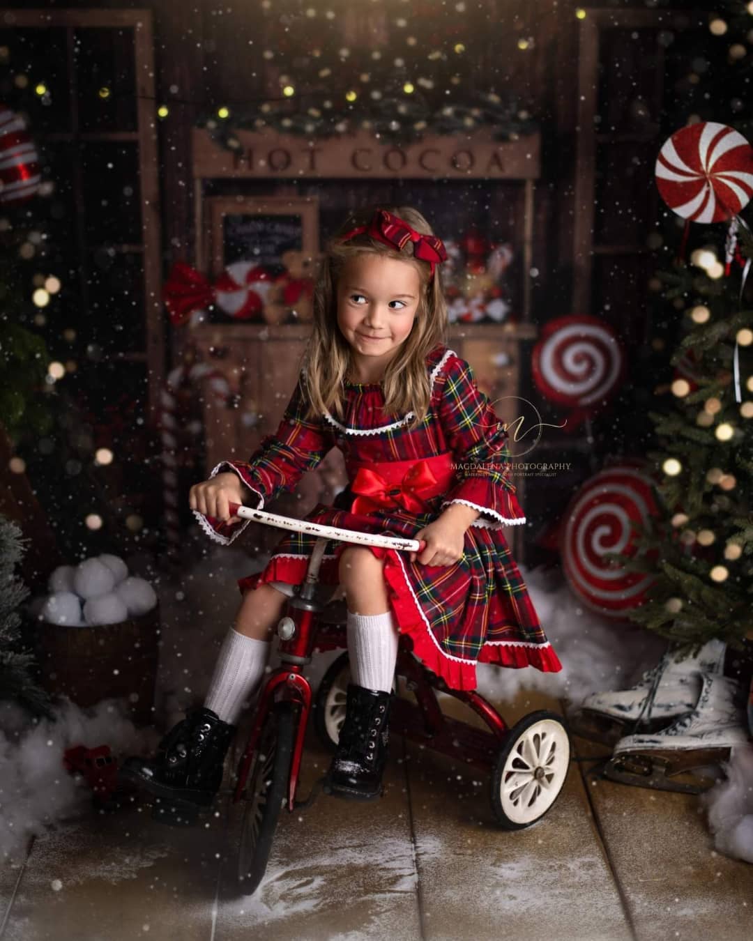 Kate Sapin de Noël Cacao chaud Hiver Toile de fond conçu par Emetselch - Kate Backdrop FR