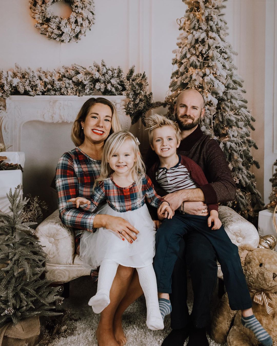Kate Ours Sapin de Noël Arbre Cheminée Blanc Toile de fond pour la photographie - Kate Backdrop FR
