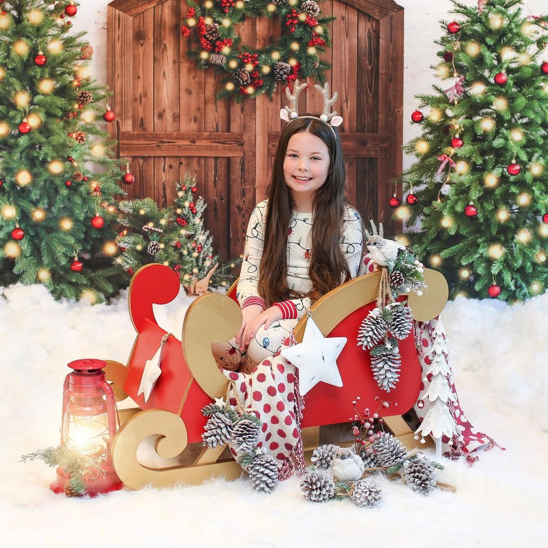 Kate Sapin de Noël Couronne Neige Hiver Toile de fond conçue par Emetselch - Kate Backdrop FR