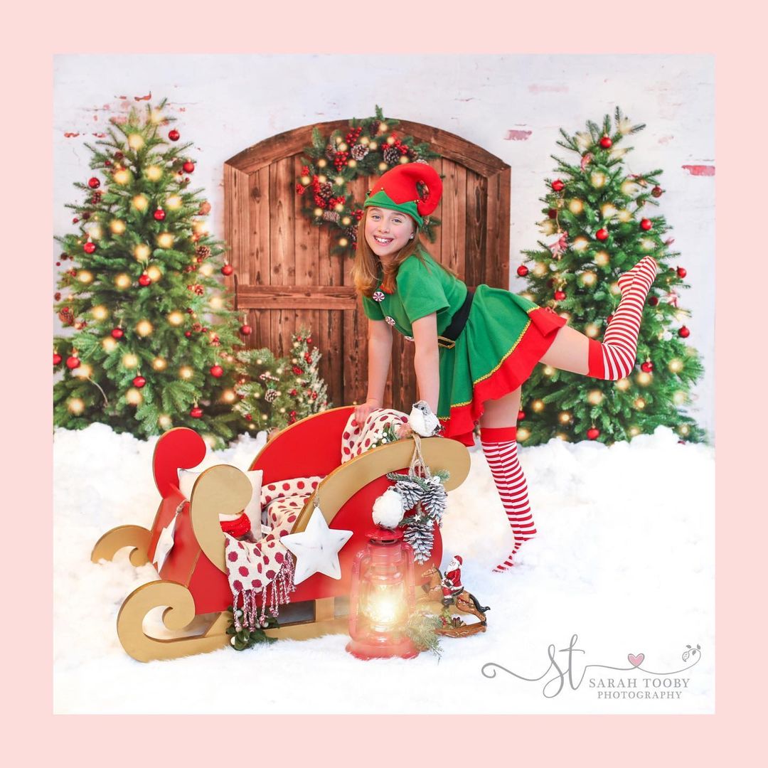 Kate Sapin de Noël Couronne Neige Hiver Toile de fond conçue par Emetselch - Kate Backdrop FR