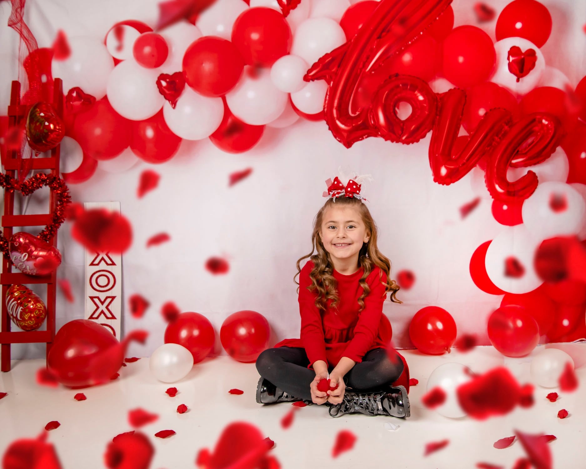 Kate Arc de ballons Rouge Saint-Valentin Toile de fond pour la photographie