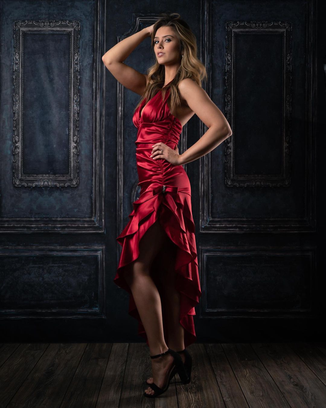 Kate Rétro Bleu Mur Porte Mariage Toile de fond pour la photographie - Kate Backdrop FR