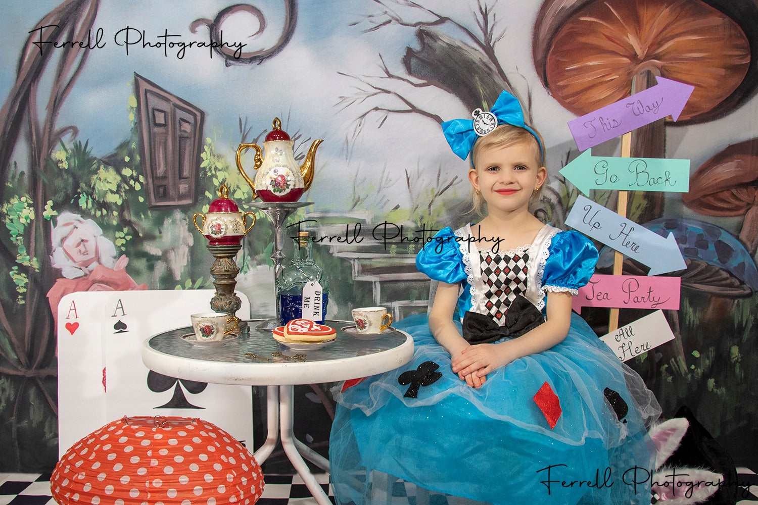 Kate Pays des merveilles Château Champignon Enfant Toile de fond conçue par JFCC - Kate Backdrop FR