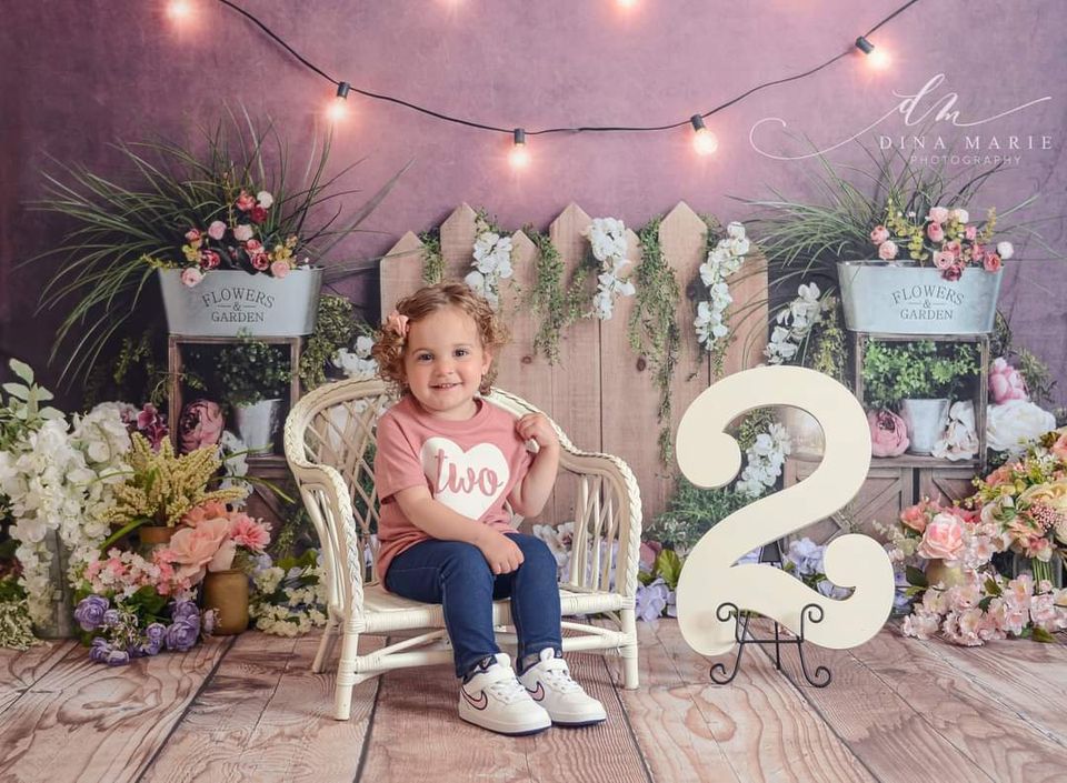 Kate Jardin Fleurs Boho Lumières Toile de fond Conçu par Megan Leigh - Kate Backdrop FR