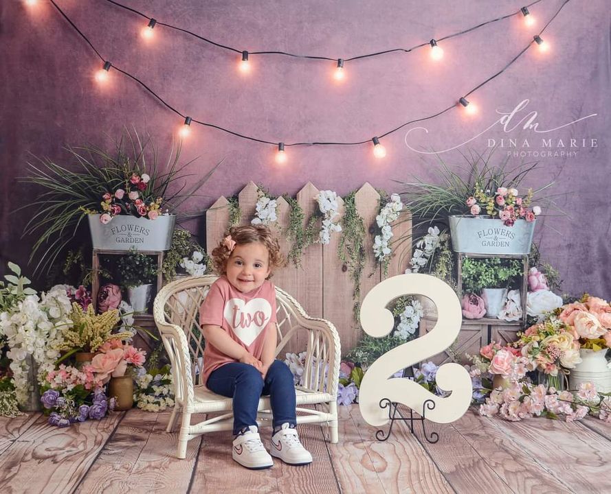 Kate Jardin Fleurs Boho Lumières Toile de fond Conçu par Megan Leigh - Kate Backdrop FR