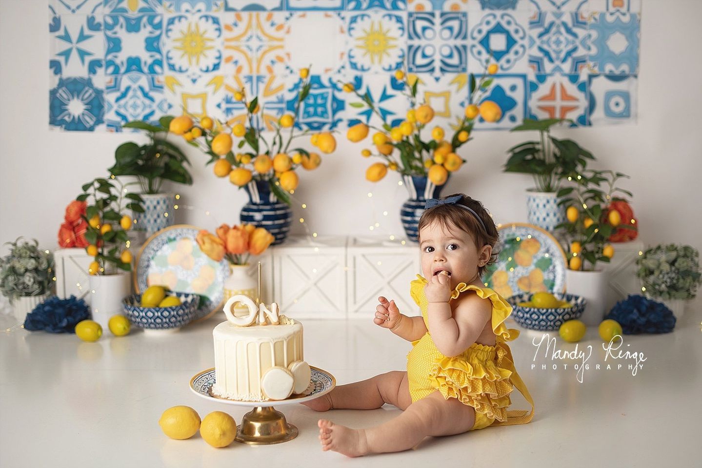 Kate Été Méditerranéen Citron Toile de fond conçu par Mandy Ringe - Kate Backdrop FR