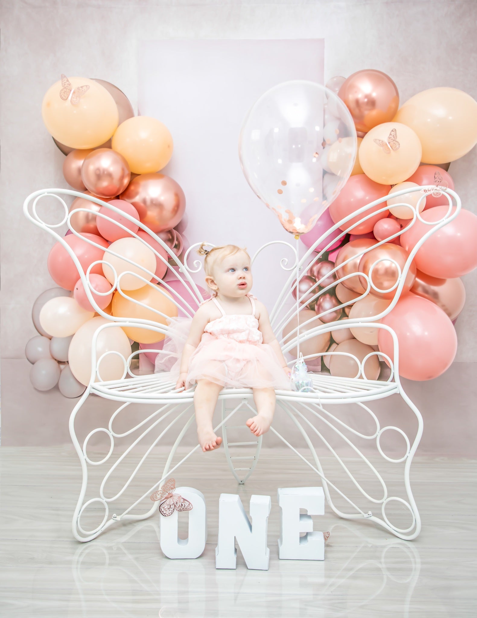 Kate Anniversaire Ballons Rose Toile de fond conçue par Uta Mueller Photographie - Kate Backdrop FR