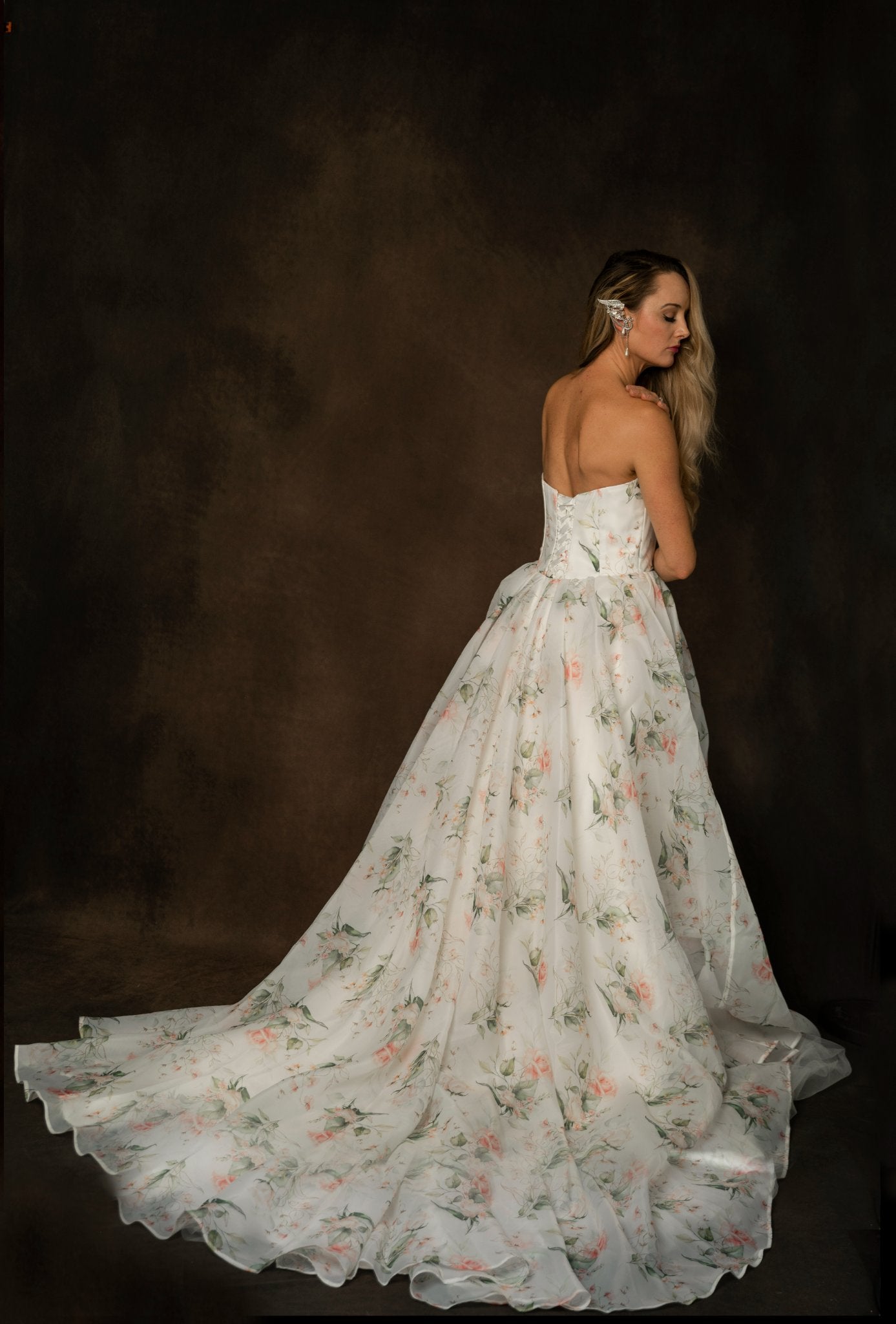 Kate Abstrait Texture Vert et Marron Profond Portrait Toile de fond pour la photographie - Kate Backdrop FR