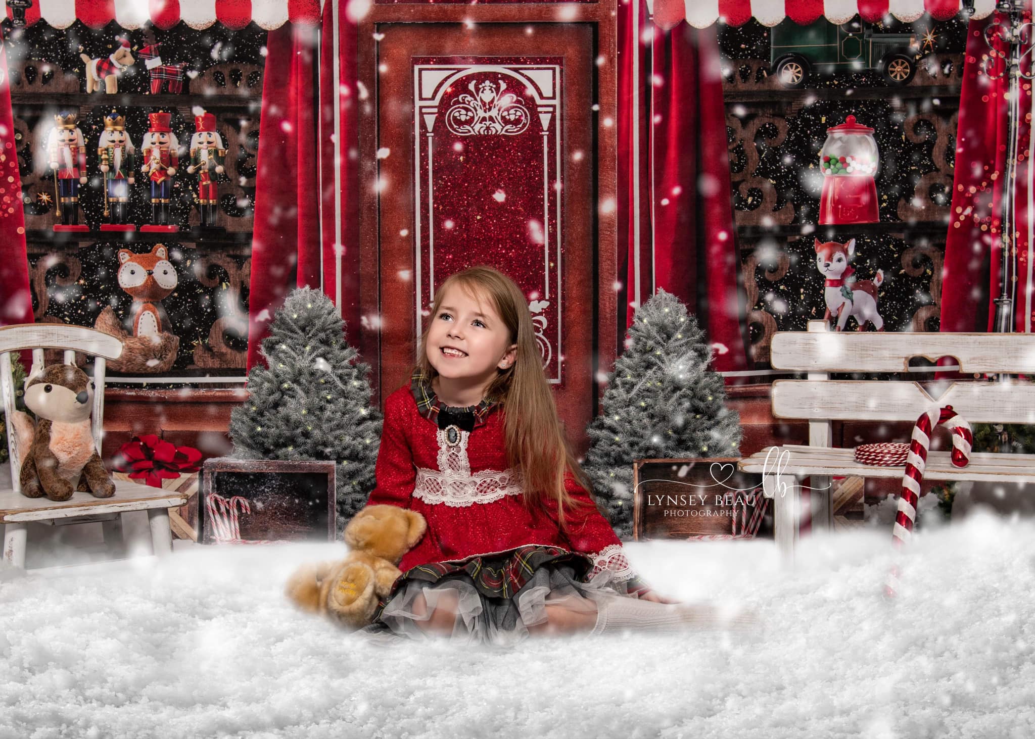 Kate Bonbons Hiver Noël Vacances Toile de fond Conçu par Mini MakeBelieve - Kate Backdrop FR