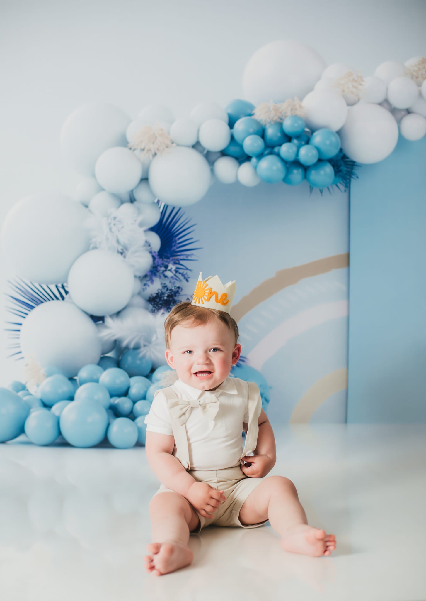 Kate Ballons Boho Bleu Enfant Toile de fond conçue par Uta Mueller Photographie - Kate Backdrop FR