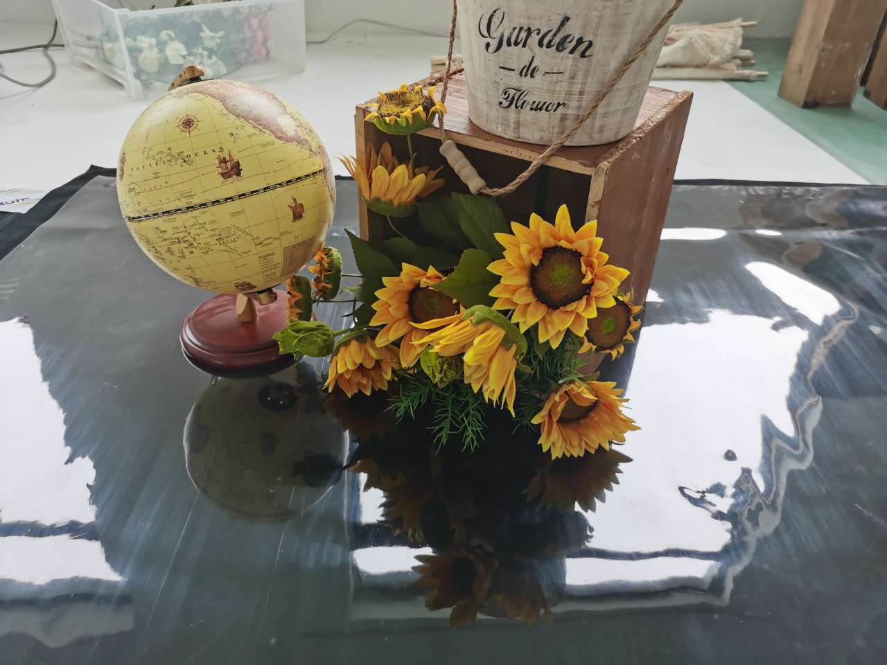 Kate Tapis de sol en Caoutchouc PVC Transparent réfléchissant pour la photographie - Kate Backdrop FR