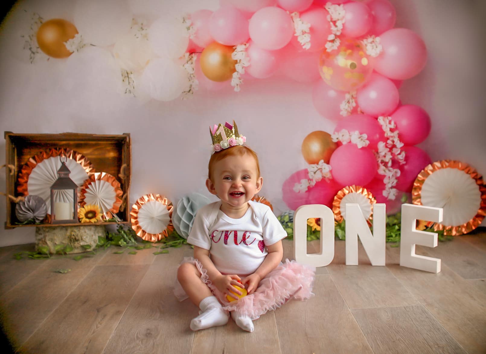 Kate Enfant Ballons Rose Anniversaire Toile de fond conçue par Megan Leigh - Kate Backdrop FR