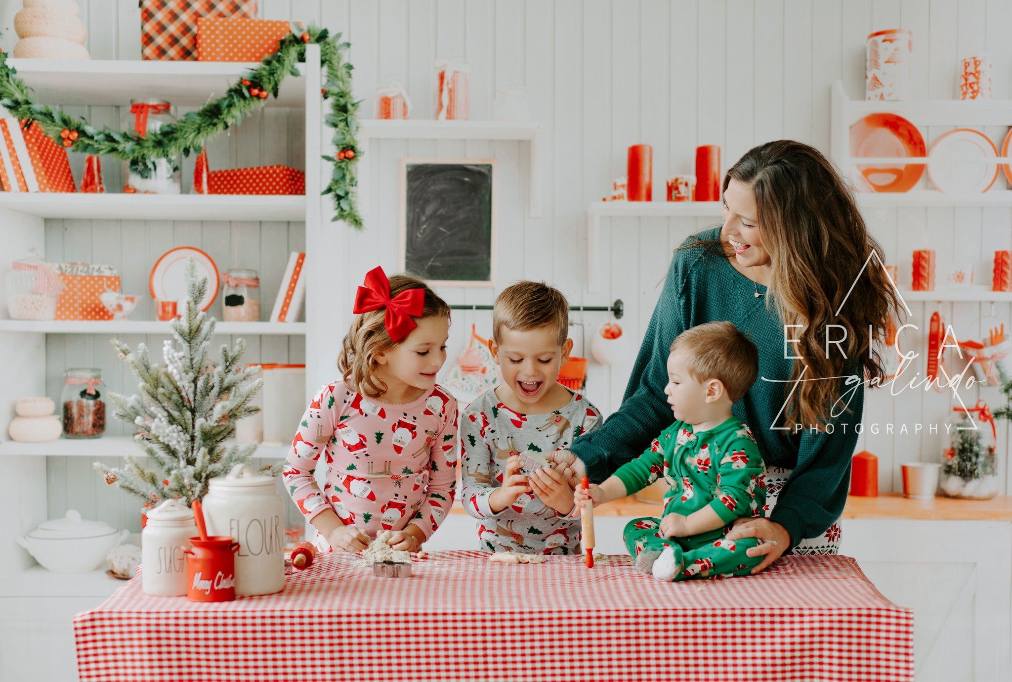 Kate Mur blanc Cuisine Noël Toile de fond pour la photographie - Kate Backdrop FR