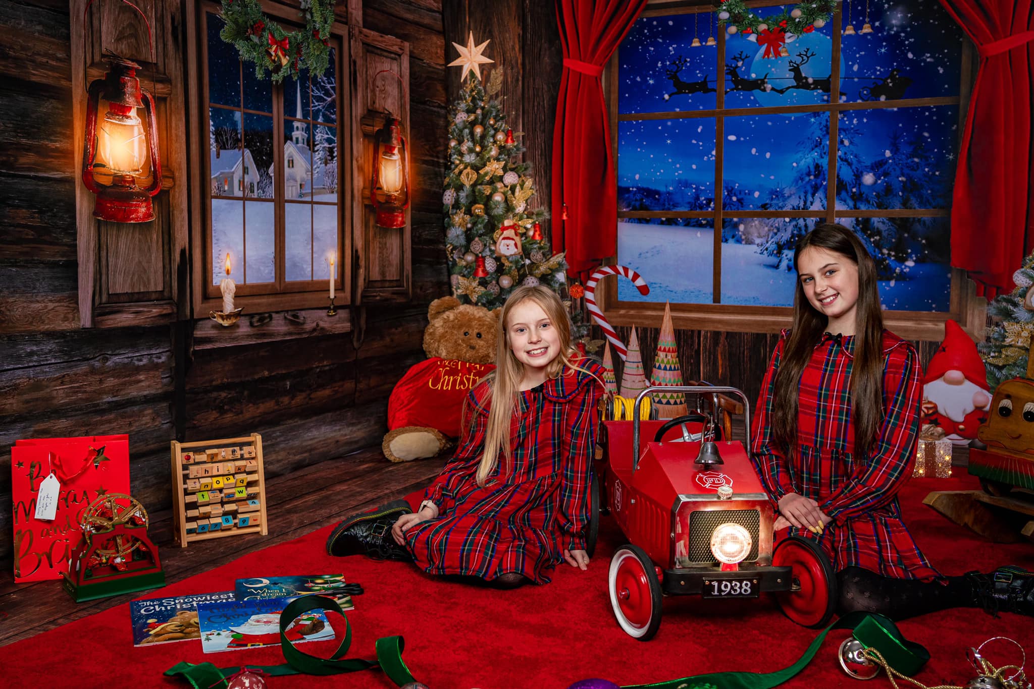 Kate Fenêtres Intérieur Arbres Noël Ensemble de chambre (8pix8pi&10pix8pi&8pix10pi) - Kate Backdrop FR