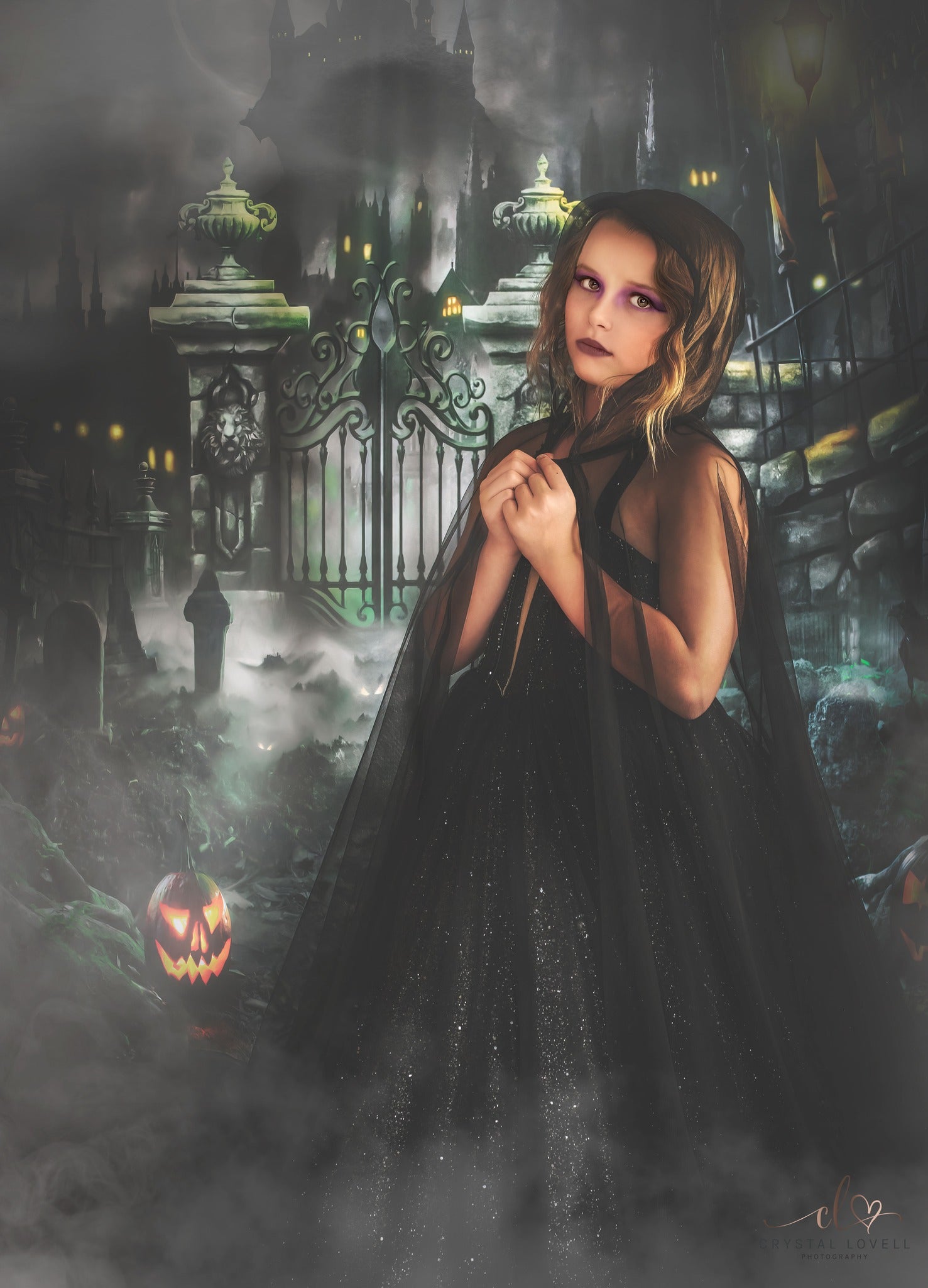 Kate Château Porte Nuit Halloween Toile de fond pour la photographie - Kate Backdrop FR