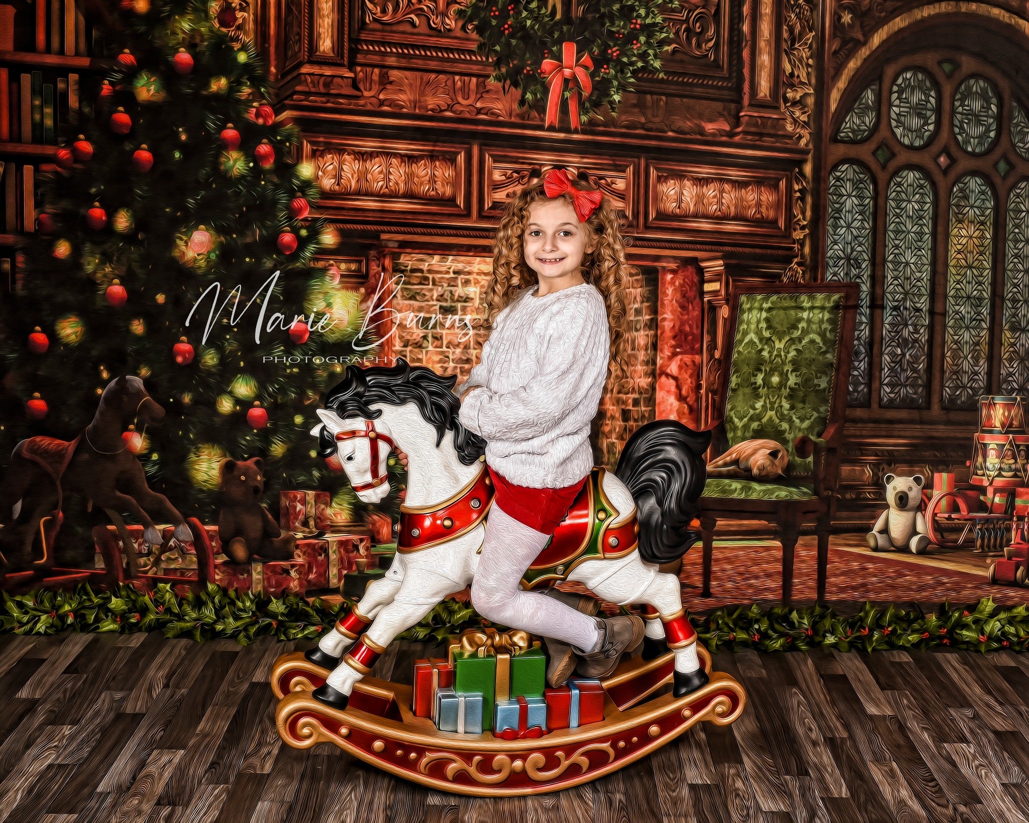 Kate Décorations Sapin de Noël Cheminée Toile de fond pour la photographie - Kate Backdrop FR