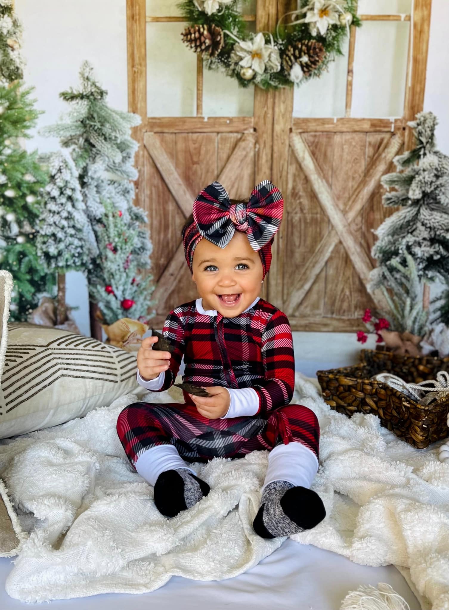 Kate Grange Sapin de Noël Porte en bois Toile de fond conçu par Emetselch - Kate Backdrop FR