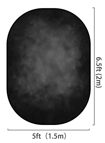 Kate Double-face Abstrait Noir/ Marron Portrait Photographie Toile de fond Pliable 5x6.5pi(1.5x2m) - Kate Backdrop FR