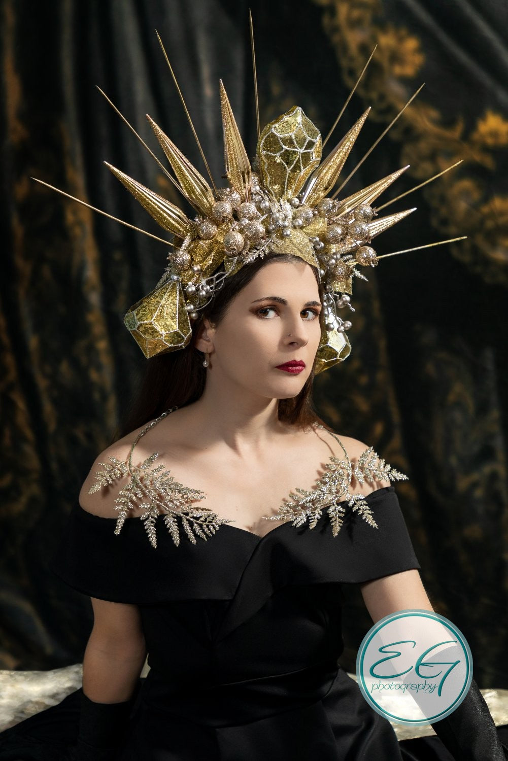 Kate Rideau Vintage Couleur sombre Porte Toile de fond conçue par Marina Smith - Kate Backdrop FR