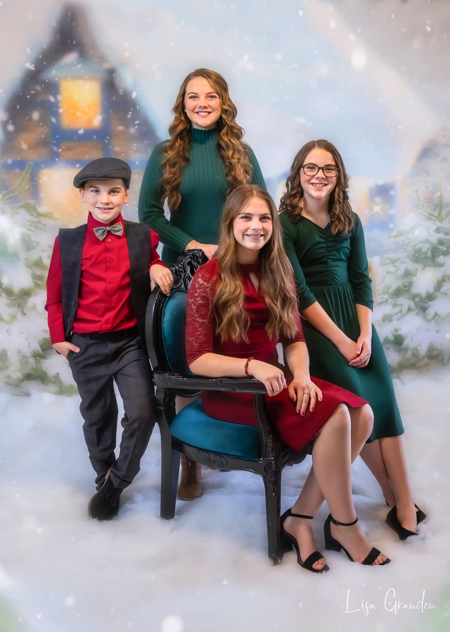 Kate Arbre Maison Neige Noël Hiver Toile de fond pour la photographie - Kate Backdrop FR