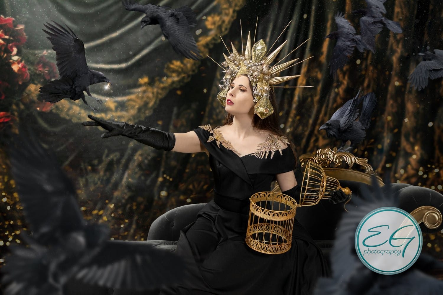 Kate Rideau Vintage Couleur sombre Porte Toile de fond conçue par Marina Smith - Kate Backdrop FR